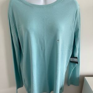 Eddie Bauer Crew Neck Long Sleeve T-Shirt in Light Blue